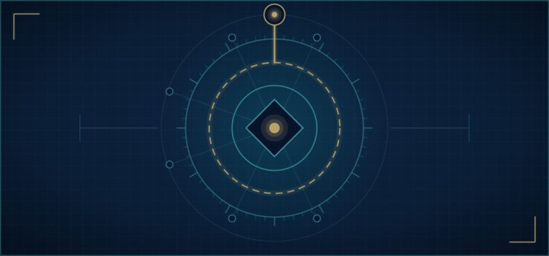 Abstract geometric graphic showing an operating core held inside a controlled boundary, separated from an outer ownership node